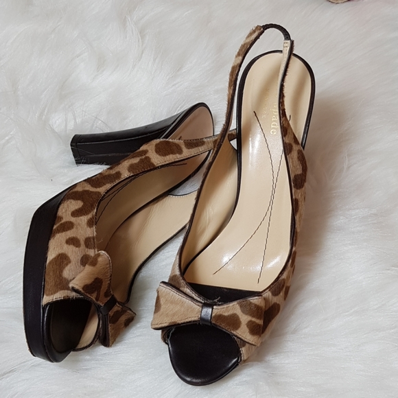 Kate spade  leopard heels Women's shoes size 7.5B - Picture 3 of 11